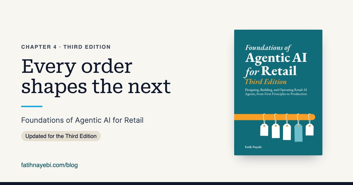 Chapter 4 of Foundations of Agentic AI for Retail, Third Edition: Every order shapes the next