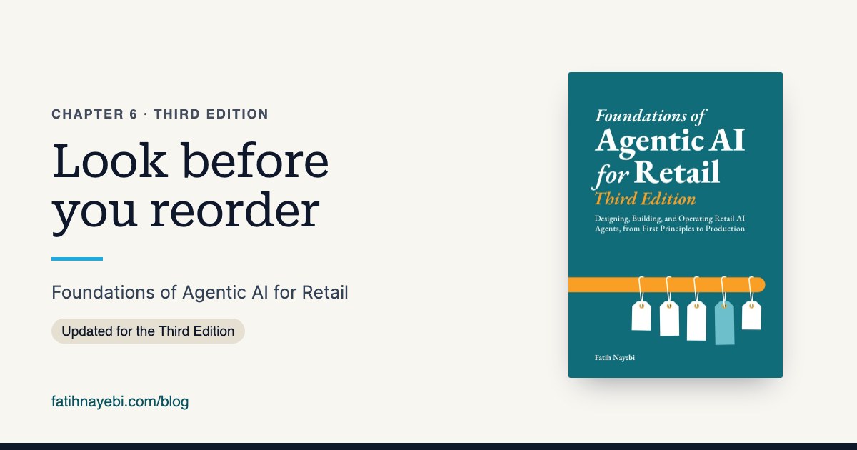 Chapter 6 of Foundations of Agentic AI for Retail, Third Edition: Look before you reorder